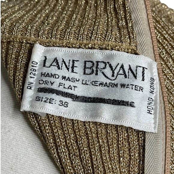 Lane Bryant Women's Gold Shimmer Sweater Size 38 - Picture 6 of 7
